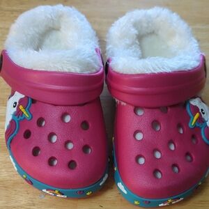 Kids Pink Unicorn Clogs Size 28 US 11 No Sale On This